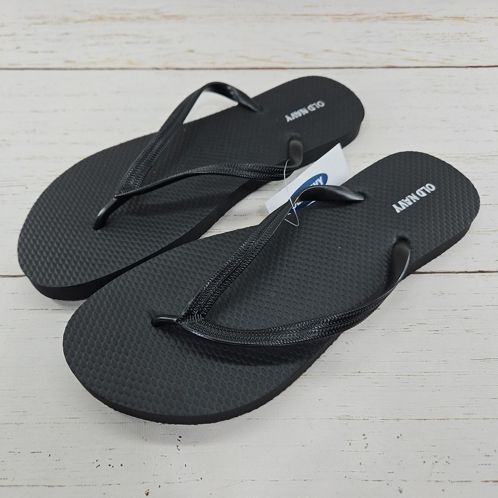 Old Navy Classic Womens Size 9 Black Flip Flops Thong Sandals‎ Summer Beach Pool